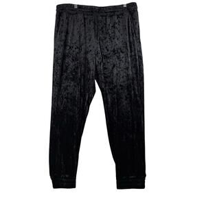 D Jeans Crushed Velvet Joggers Women’s 16 Track Pants Sweats Black Pockets Goth